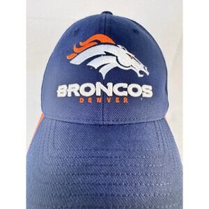 Denver Broncos NFL Hat Men’s One-Size Blue Reebok Deluxe Embroidered Logo. Used.